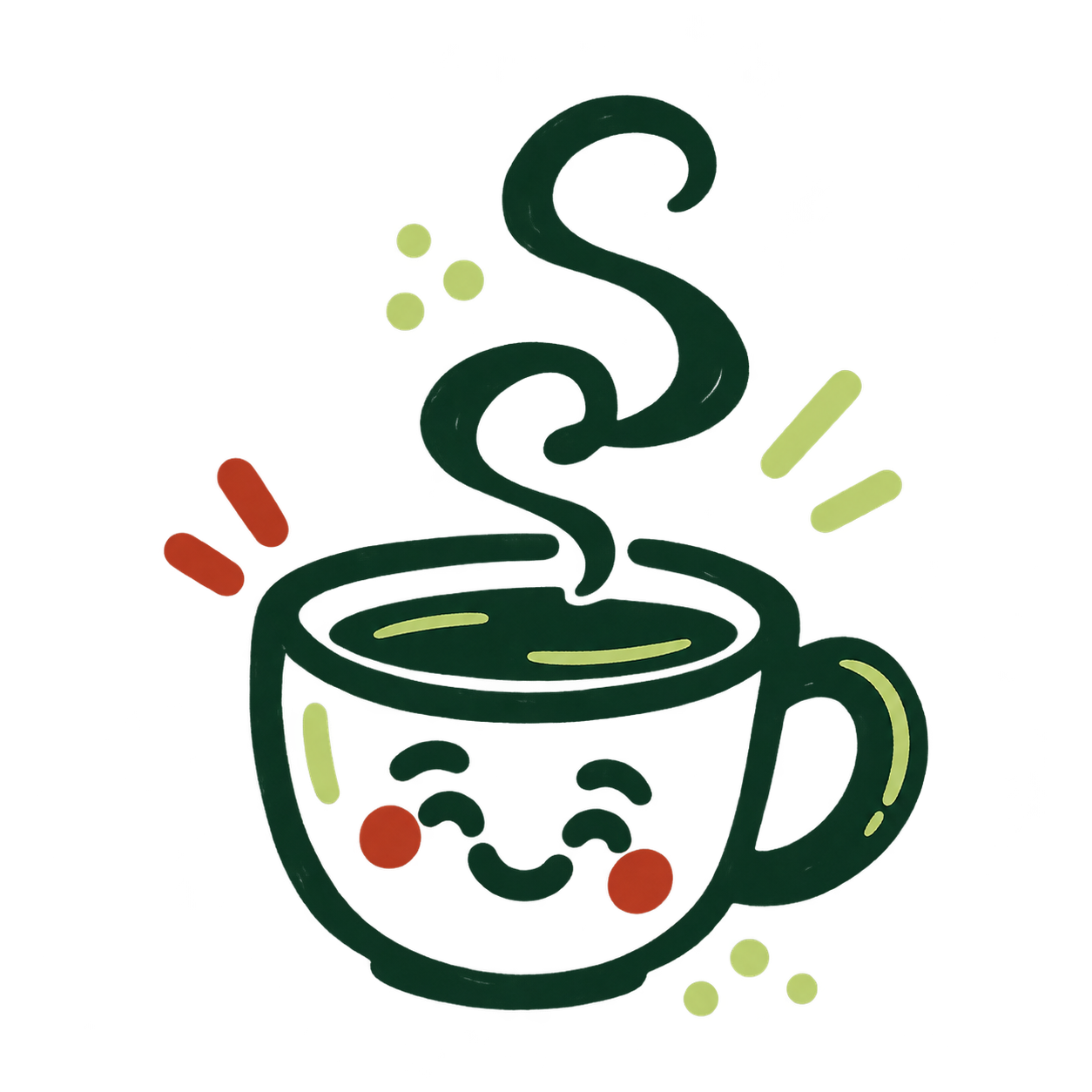 A steaming cup of coffee